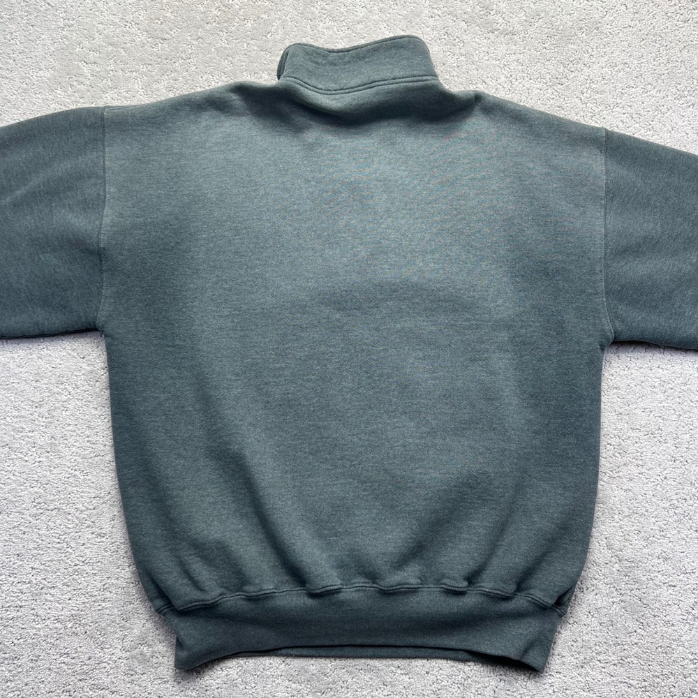 VINTAGE 90s Russell Athletic‎ Sweatshirt XL Grey Faded Blank 1/4 Zip Pullover - Picture 10 of 14